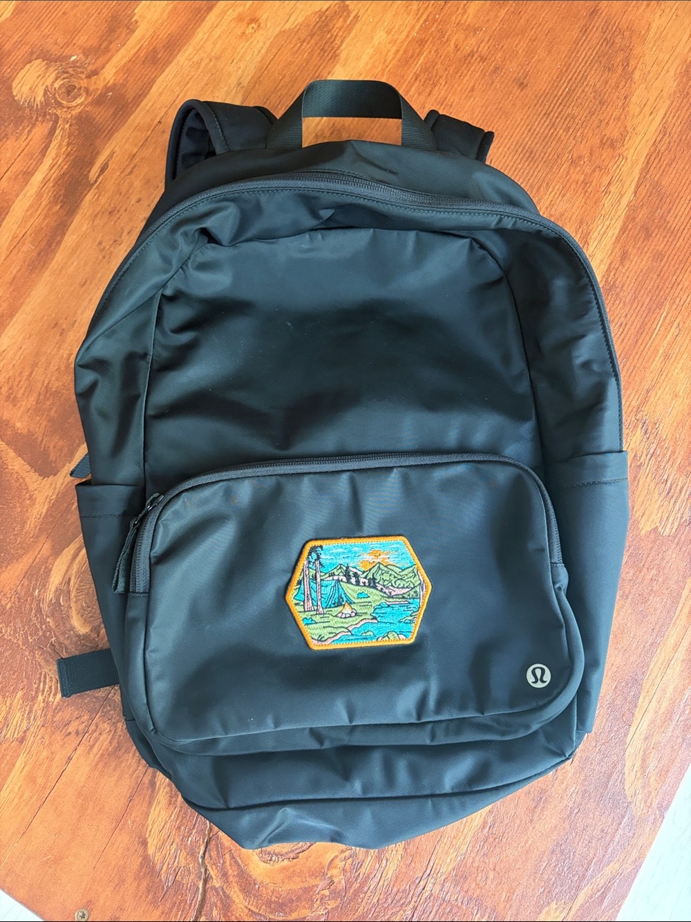 lululemon athletica Black Backpack with Scenic Patch